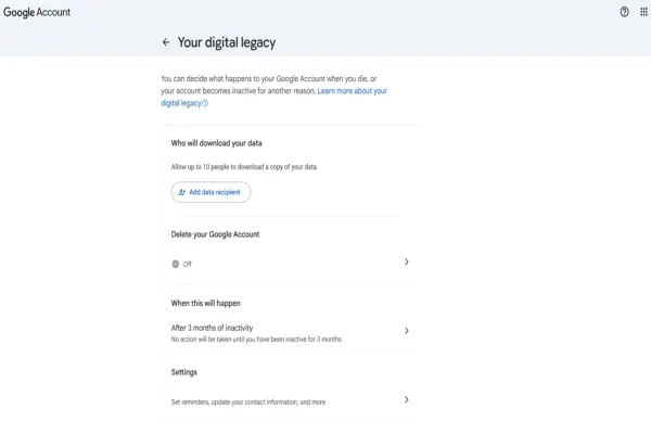 Cách chia sẻ tài khoản Google sau khi bạn qua đời